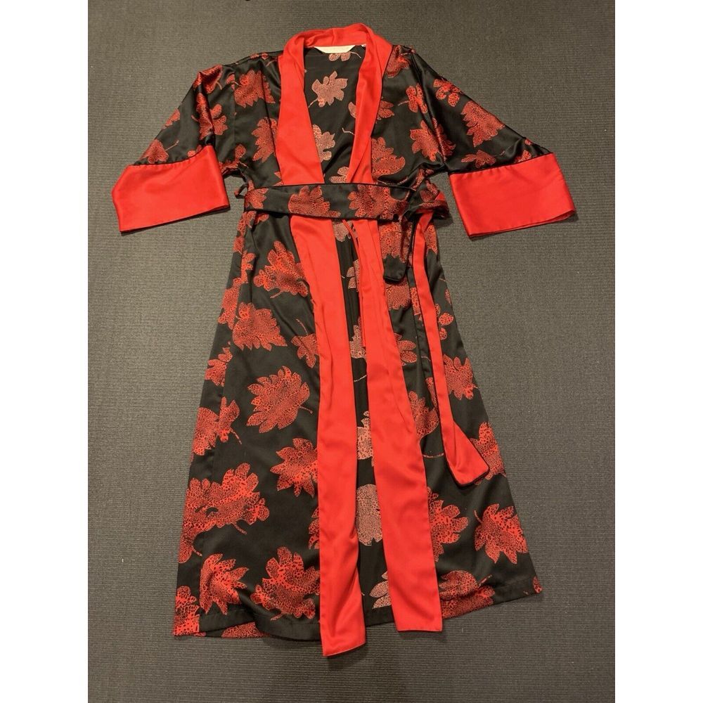 Victoria Secret Vintage 1997‎ Robe Collection Kimono Pajama Sexy Red Black Small